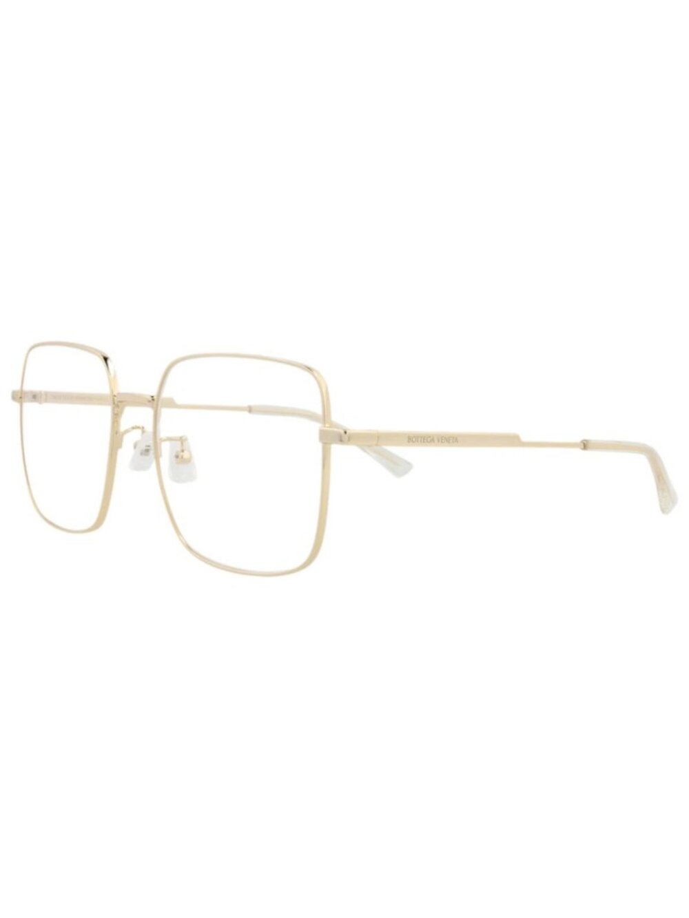 New Bottega Veneta Women's Eyeglasses Square Rectangle Metal Frame Gold Gold Ey